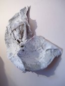 DEMAGED IMPRINT, 2011, cement on felt, 78x70x25 cm