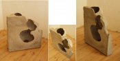 DUTINA, 2008, beton,ocelové hobliny, 83x77x33 cm