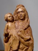 Madonna with the baby, detail, limewood, 38 cm