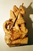 St. George with dragon, limewood, 28 cm